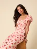 Petite Pink Tomato Print Raven Midi Dress sold by Nobody's Child