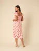 Petite Pink Tomato Print Raven Midi Dress sold by Nobody's Child