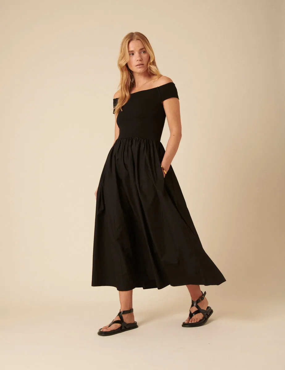 Black Bardot Midi Dress sold by Nobody's Child product image thumbnail 3