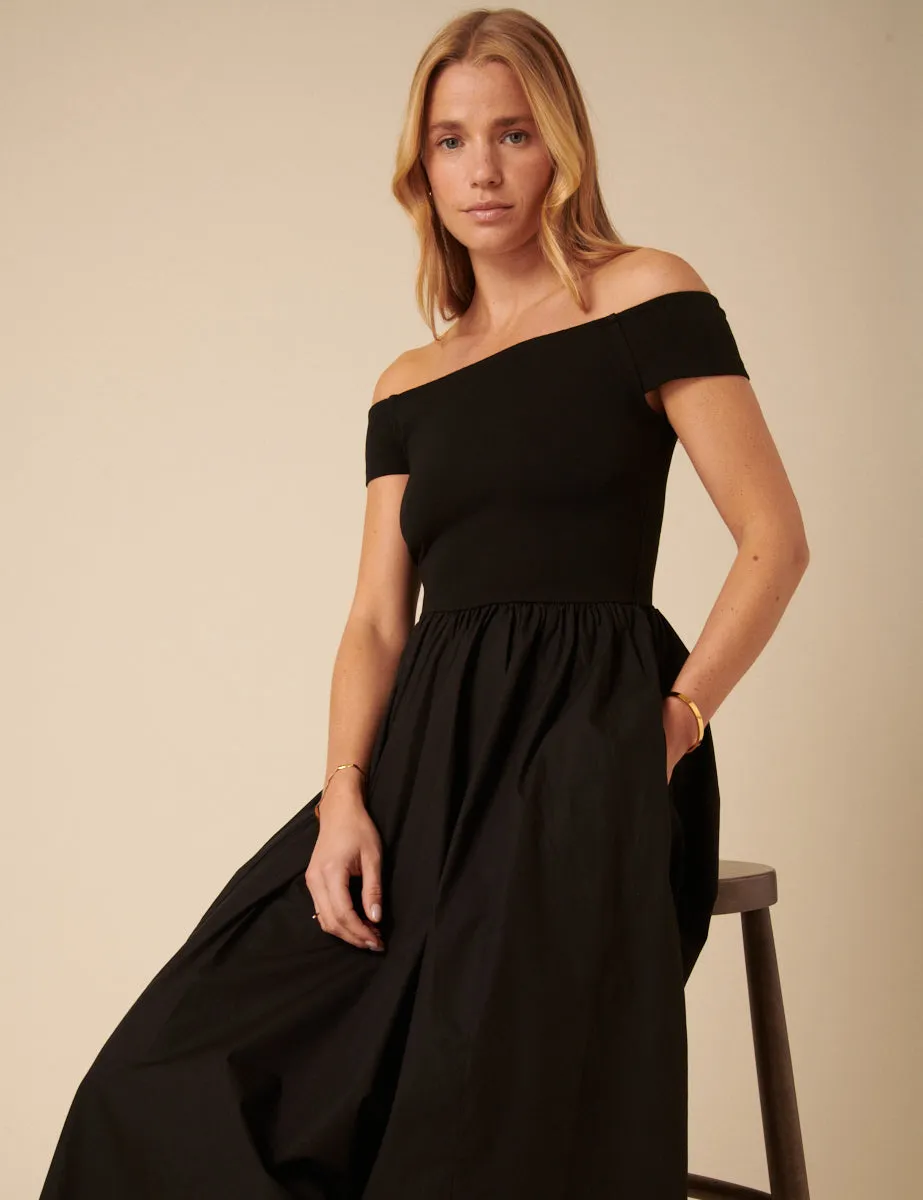 Black Bardot Midi Dress sold by Nobody's Child product image thumbnail 4