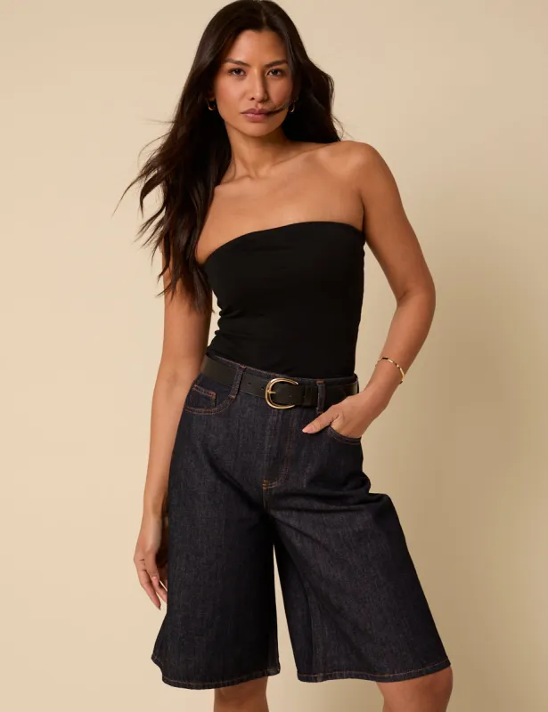 Dark Denim Bermuda Shorts sold by Nobody's Child