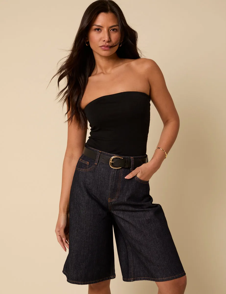 Dark Denim Bermuda Shorts sold by Nobody's Child