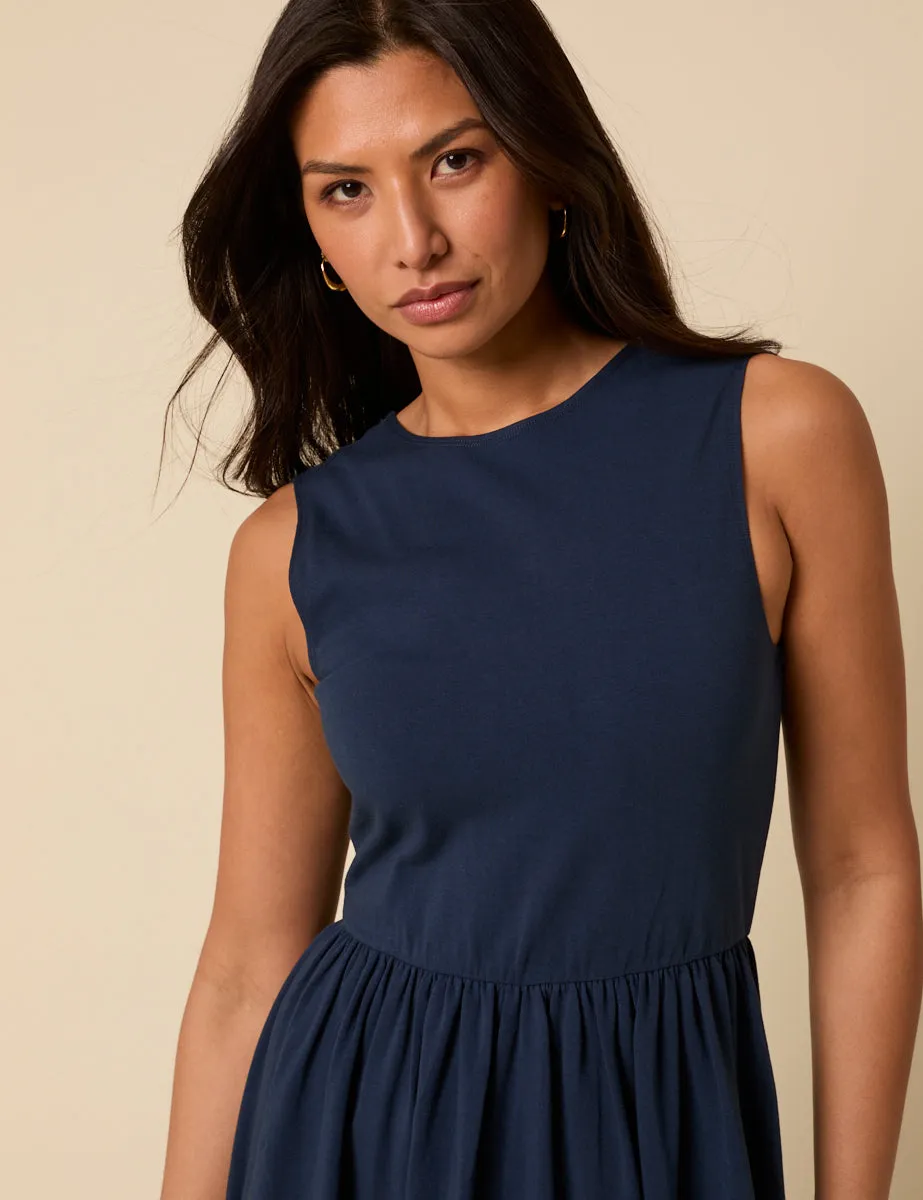 Navy Deep V Back Maxi Dress sold by Nobody's Child product image thumbnail 4