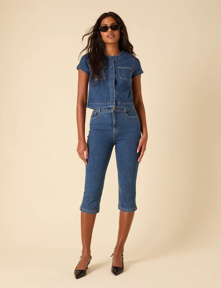 Blue Denim Capri Trousers sold by Nobody's Child product image thumbnail 4