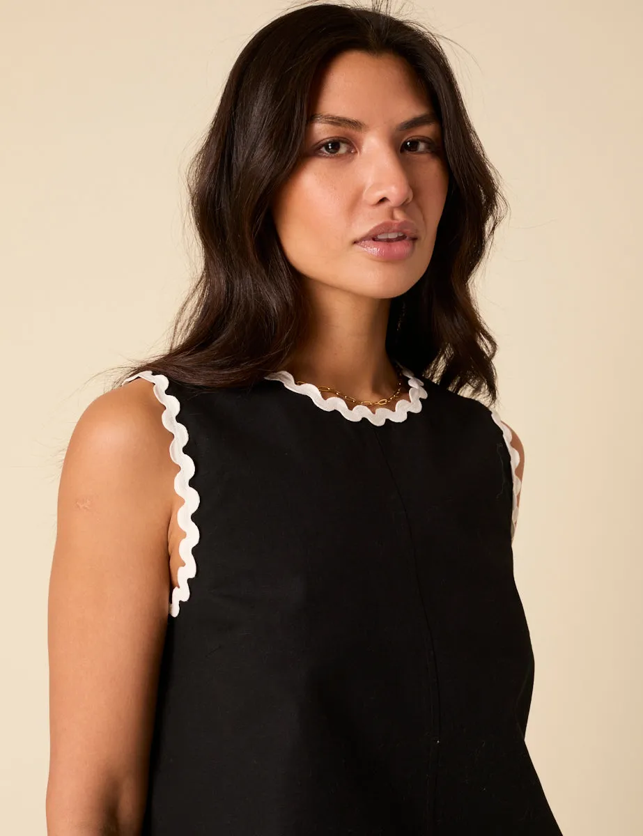 Black Contrast Trim Swing Top sold by Nobody's Child product image thumbnail 2