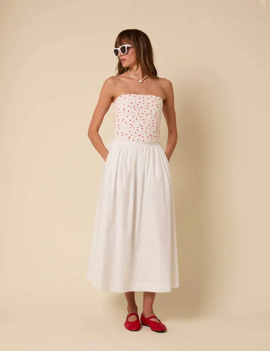 White Bandeau Polka Dot Felicity Top sold by Nobody's Child product image thumbnail 4