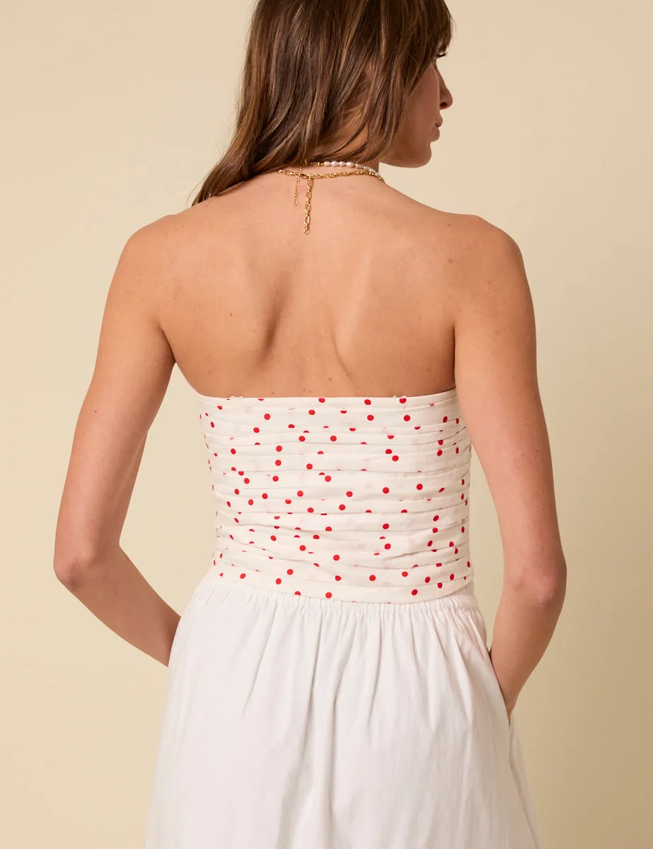 White Bandeau Polka Dot Felicity Top sold by Nobody's Child product image thumbnail 5