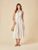 White Linen-blend Halter Neck Waistcoat sold by Nobody's Child