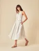 White Linen-blend Halter Neck Waistcoat sold by Nobody's Child