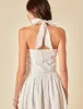 White Linen-blend Halter Neck Waistcoat sold by Nobody's Child