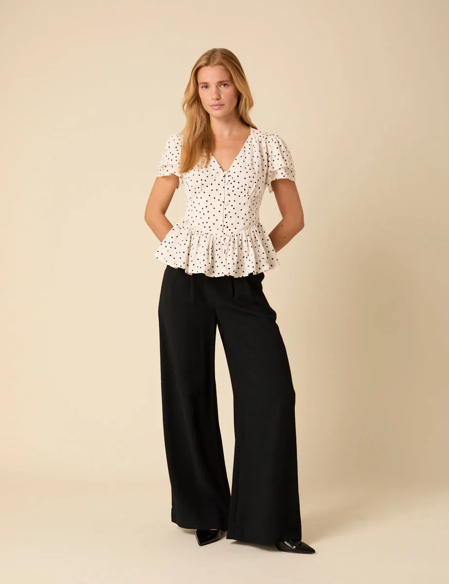 White Polka Dot Loubelle Top sold by Nobody's Child product image thumbnail 4