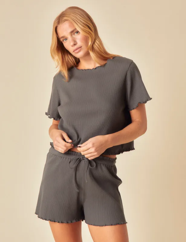 Grey Ribbed Pyjama Set sold by Nobody's Child