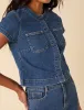 Mid-wash Denim Button Down Top sold by Nobody's Child