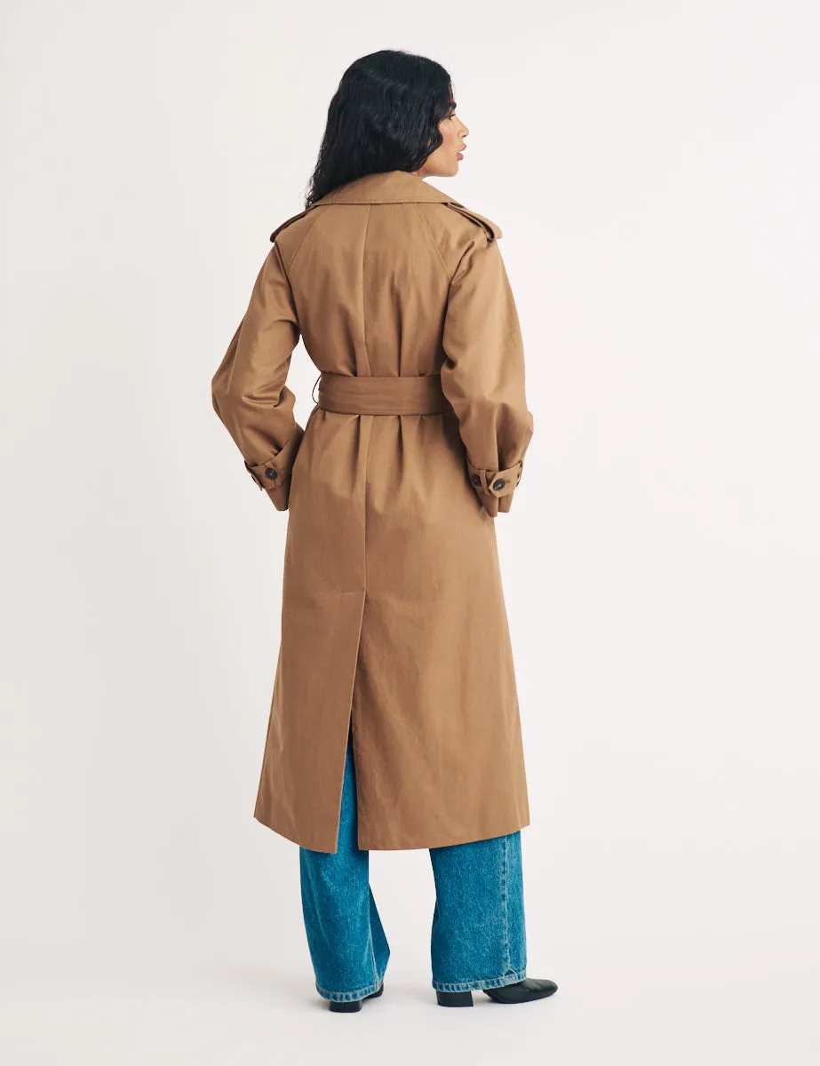 Light Brown Double Breasted Trench Coat sold by Nobody's Child product image thumbnail 4