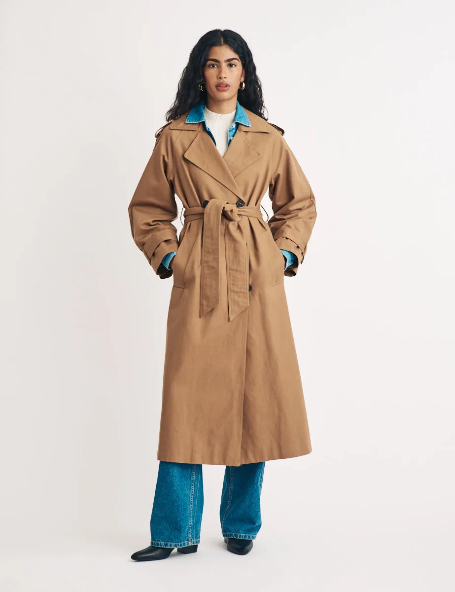 Light Brown Double Breasted Trench Coat sold by Nobody's Child product image thumbnail 2