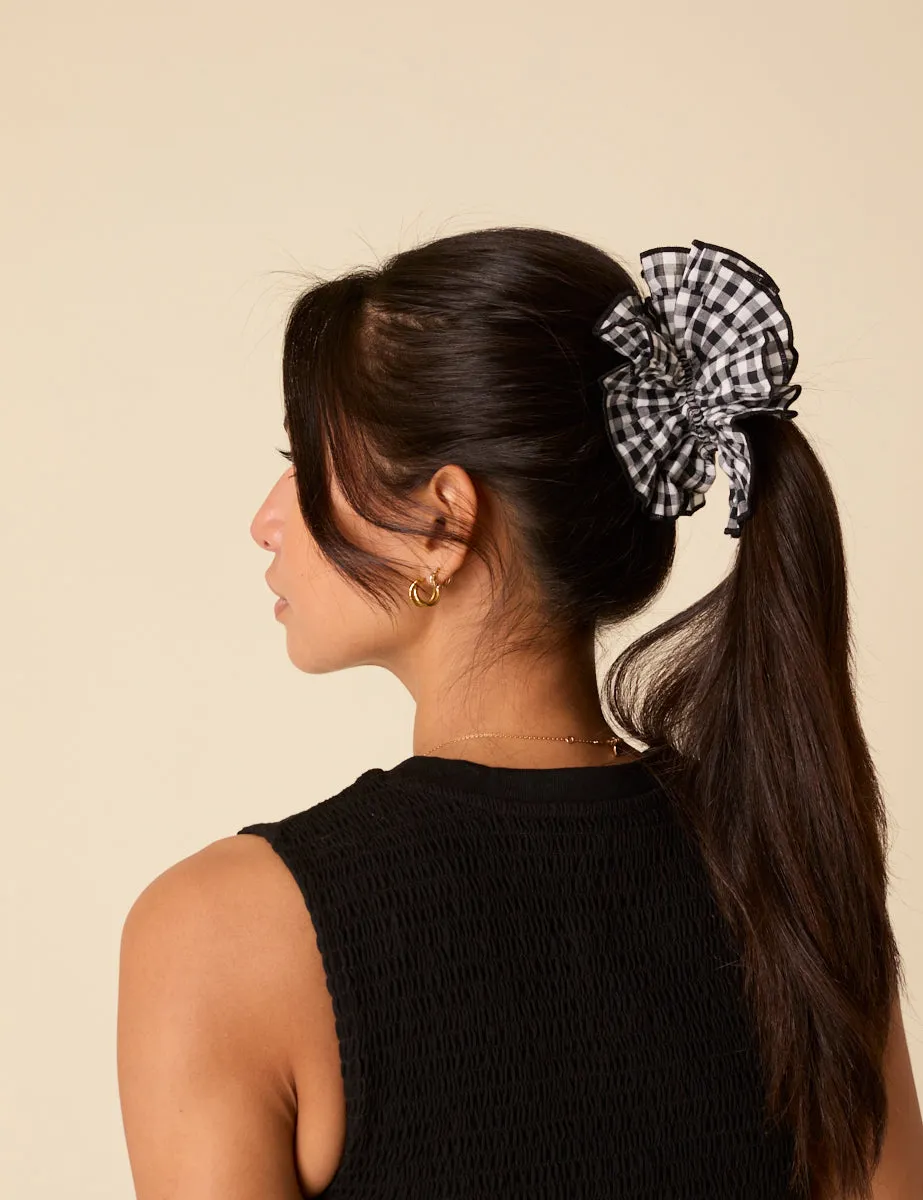 Black Gingham Scrunchie sold by Nobody's Child product image thumbnail 3
