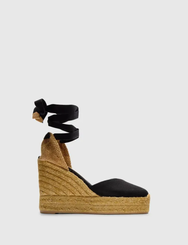 Black Castaner Chiara Espadrilles sold by Nobody's Child
