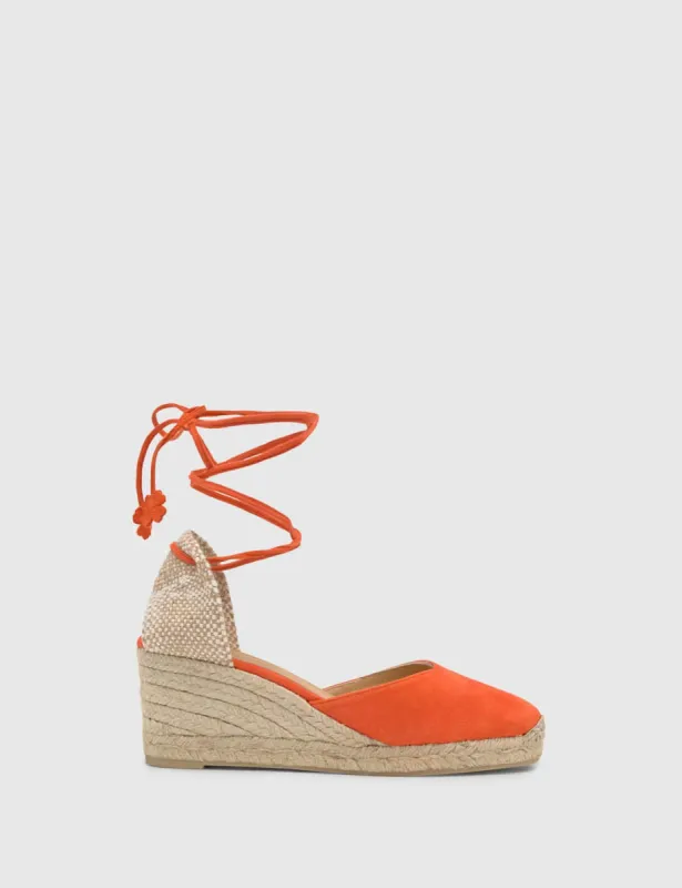 Orange Castaner Carina Suede Espadrilles sold by Nobody's Child