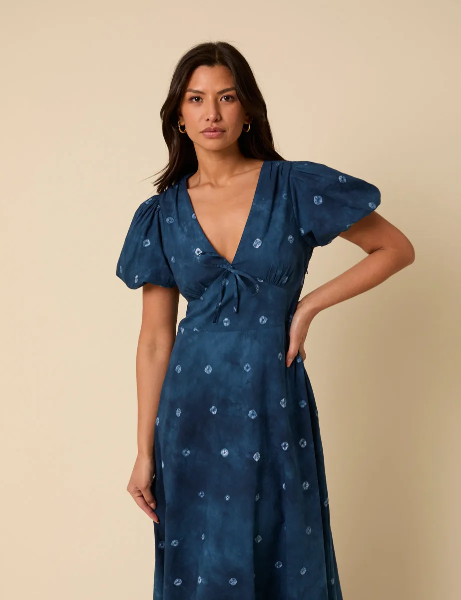 Navy Tie Dye Nia Midi Dress sold by Nobody's Child product image thumbnail 2