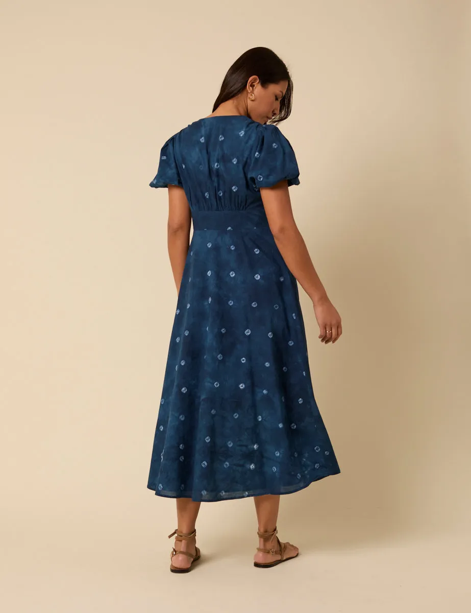 Navy Tie Dye Nia Midi Dress sold by Nobody's Child product image thumbnail 5