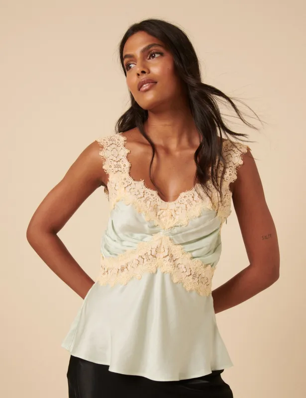 Poppy Delevingne Blue Camille Cami Top sold by Nobody's Child