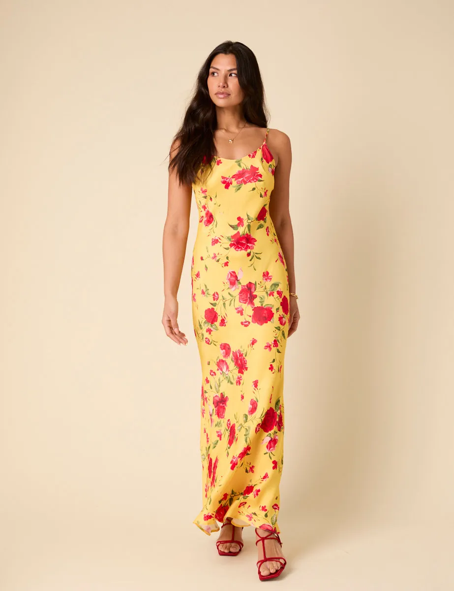 Poppy Delevingne Yellow Floral Zara Maxi Dress sold by Nobody's Child product image thumbnail 4