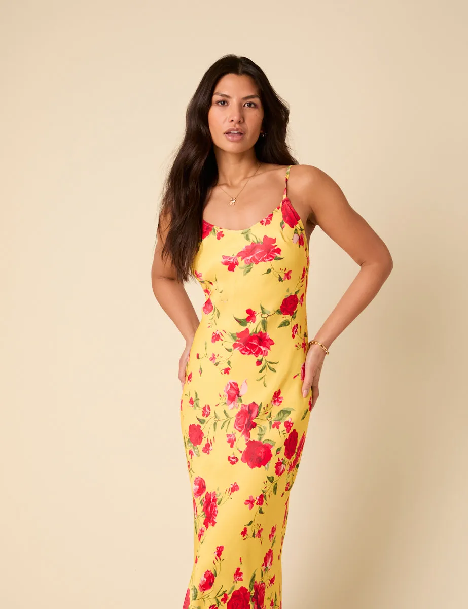 Poppy Delevingne Yellow Floral Zara Maxi Dress sold by Nobody's Child product image thumbnail 3