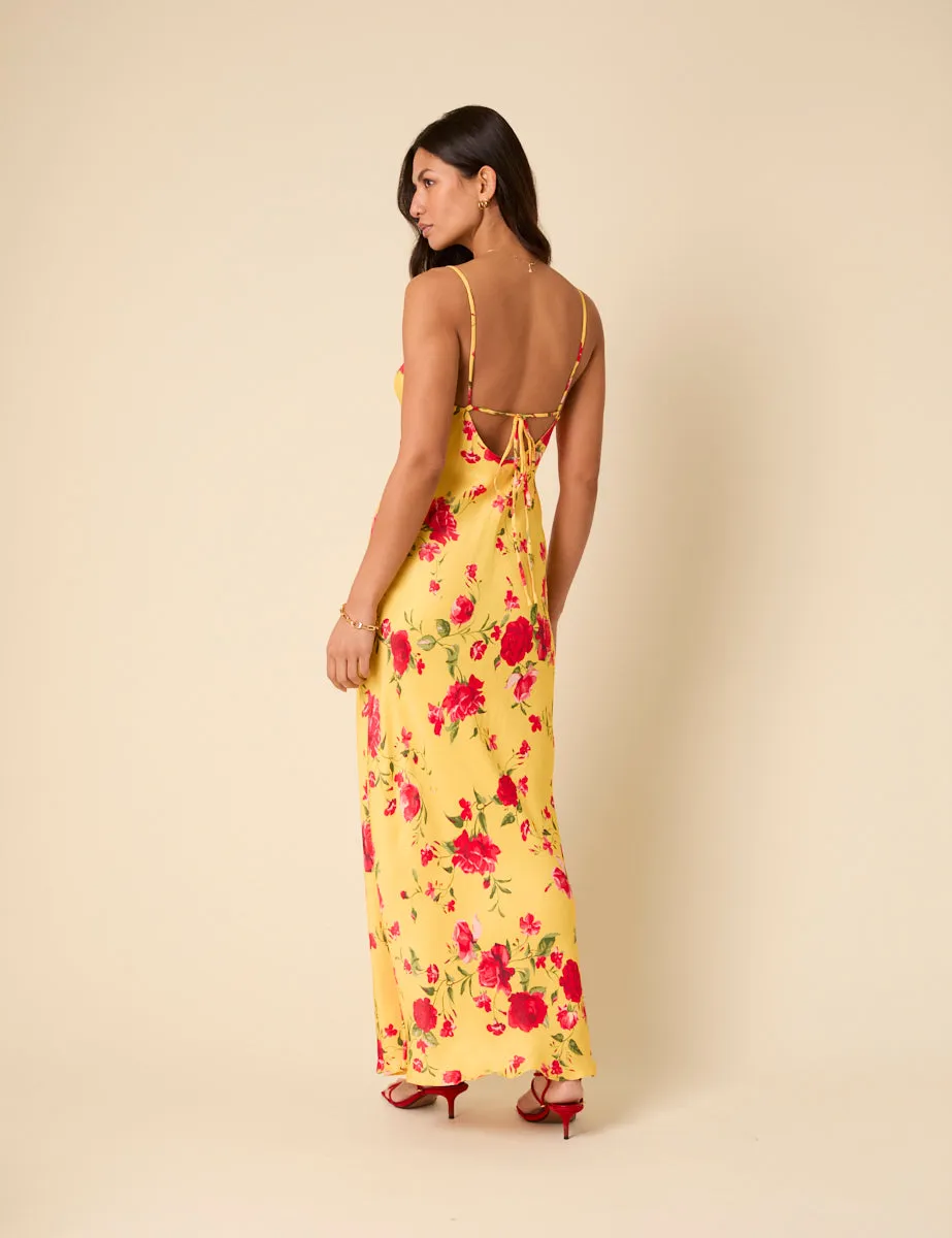 Poppy Delevingne Yellow Floral Zara Maxi Dress sold by Nobody's Child product image thumbnail 5