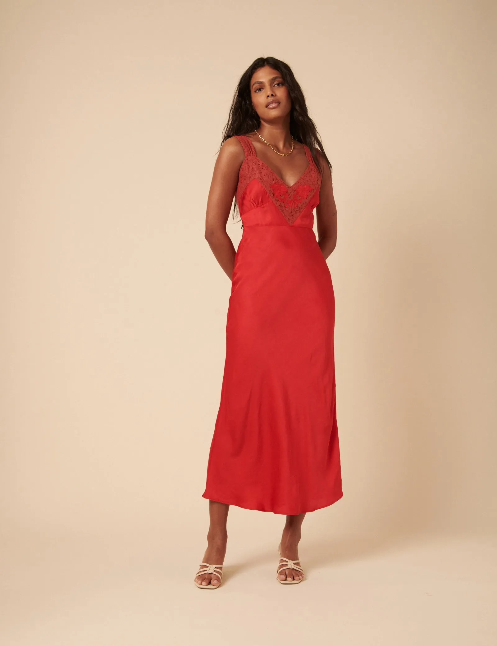 Poppy Delevingne Red Jazzy Maxi Dress sold by Nobody's Child product image thumbnail 4