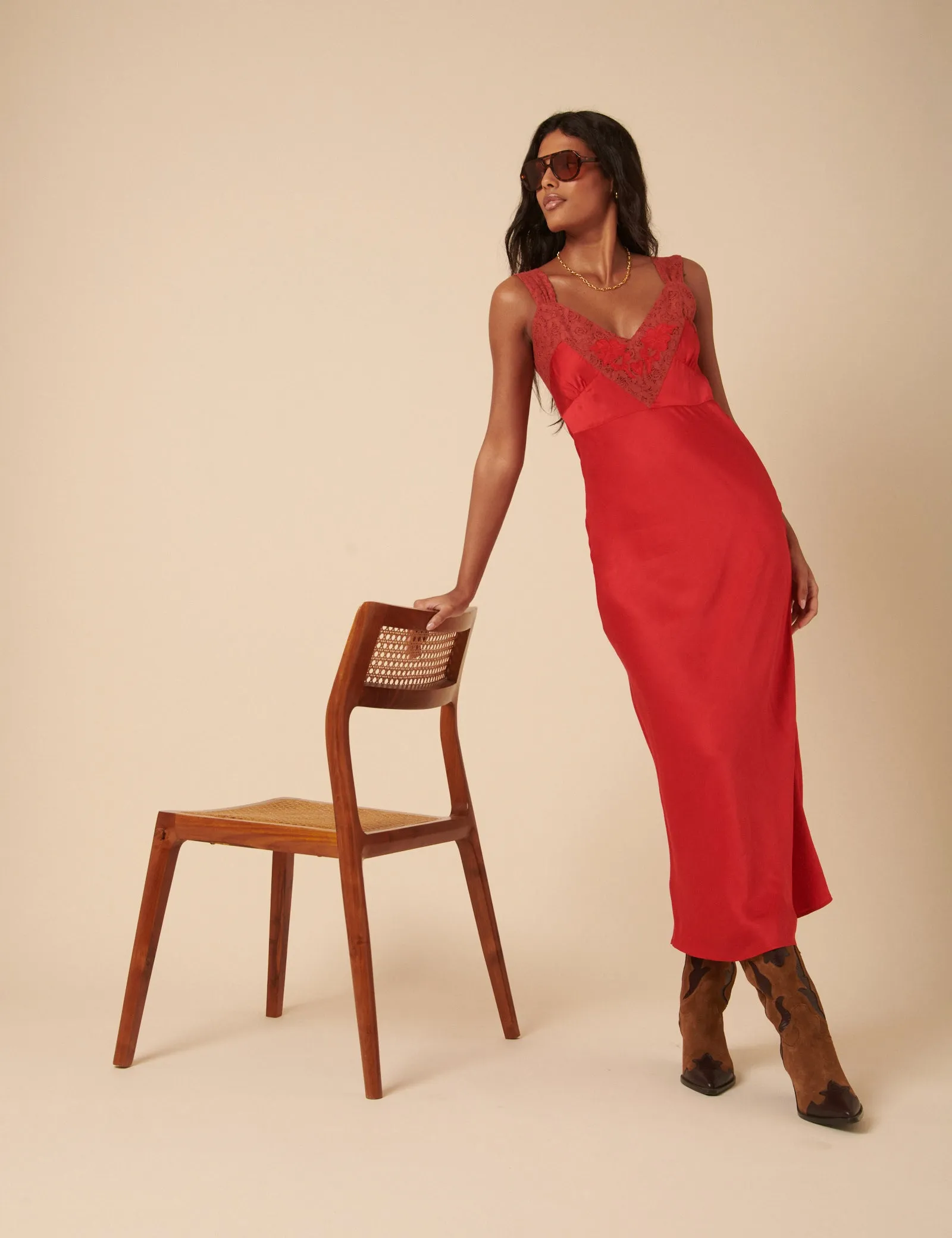 Poppy Delevingne Red Jazzy Maxi Dress sold by Nobody's Child product image thumbnail 3