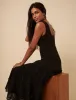 Poppy Delevingne Black Tiered Chloe Midi Dress sold by Nobody's Child