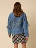 Poppy Delevingne Blue Fringe Jaime Denim Jacket sold by Nobody's Child