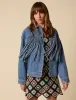 Poppy Delevingne Blue Fringe Jaime Denim Jacket sold by Nobody's Child