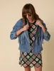 Poppy Delevingne Blue Fringe Jaime Denim Jacket sold by Nobody's Child