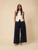 Poppy Delevingne Navy Pinstripe Cara Trousers sold by Nobody's Child