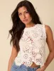 Poppy Delevingne White Olive Crochet Top sold by Nobody's Child