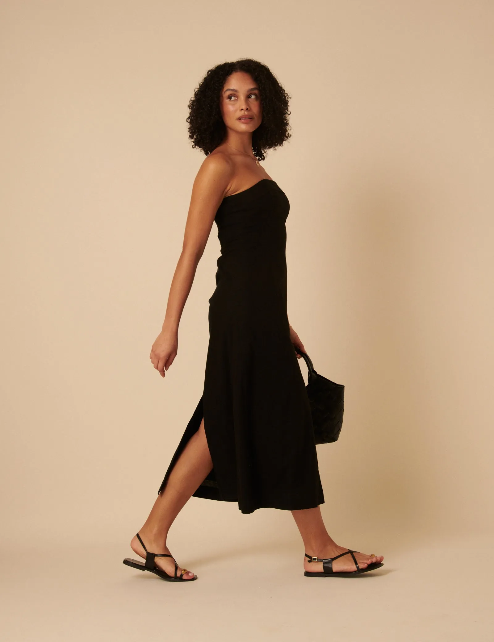 Black Tie Front Gayle Midi Dress sold by Nobody's Child product image thumbnail 4
