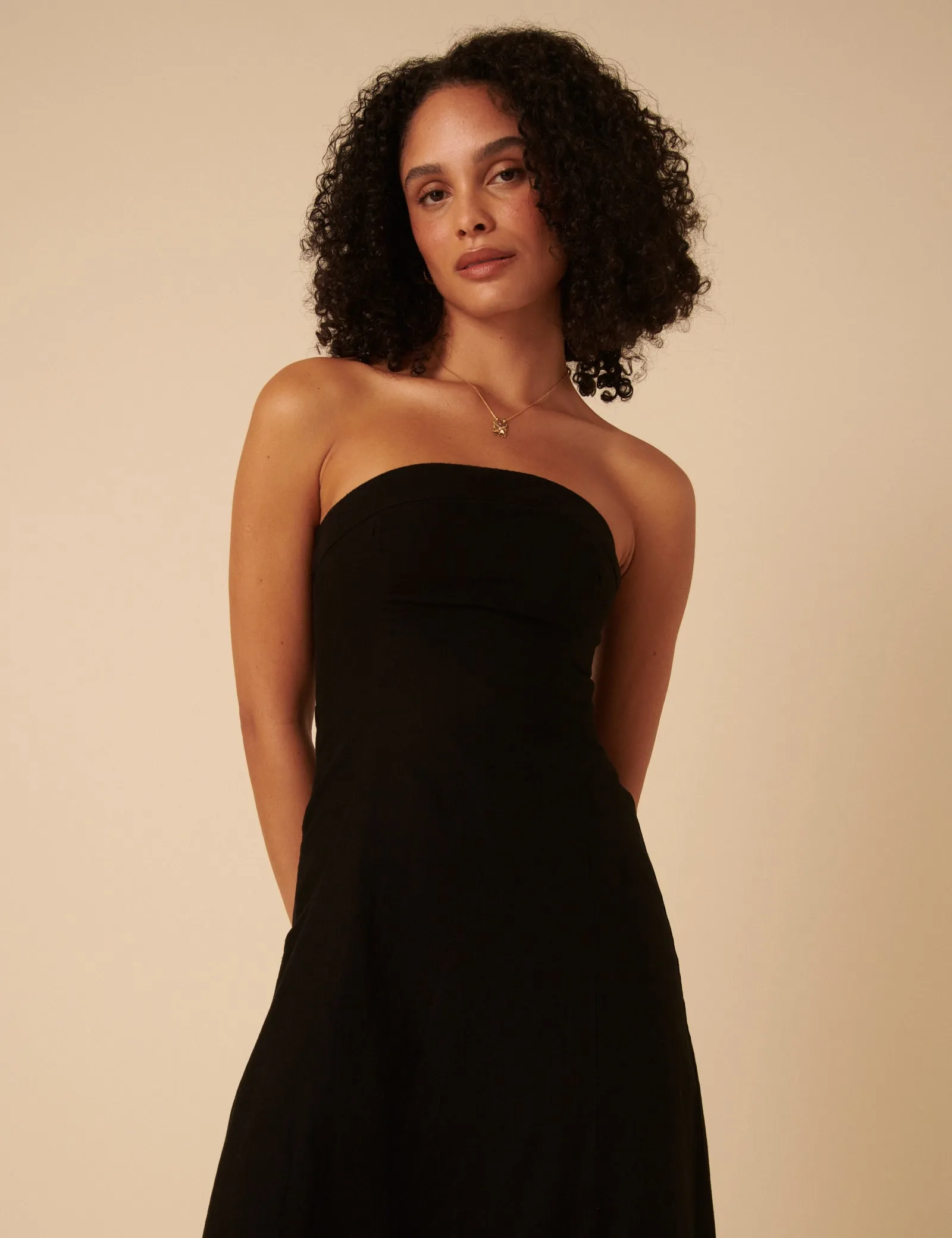 Black Tie Front Gayle Midi Dress sold by Nobody's Child product image thumbnail 3