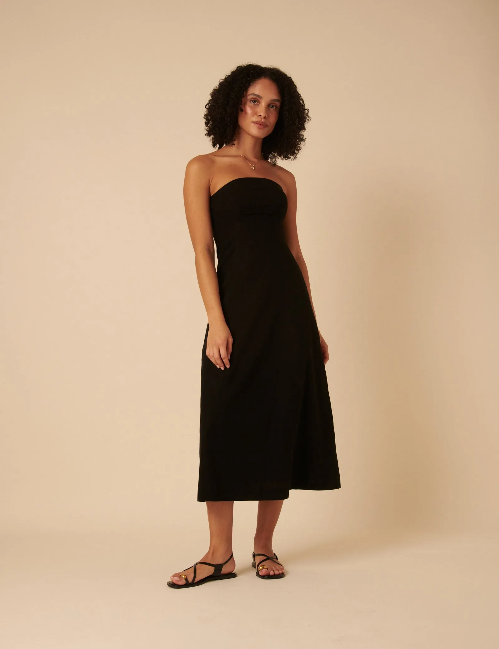 Black Tie Front Gayle Midi Dress sold by Nobody's Child