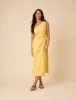 Yellow Striped One Shoulder Una Midi Dress sold by Nobody's Child