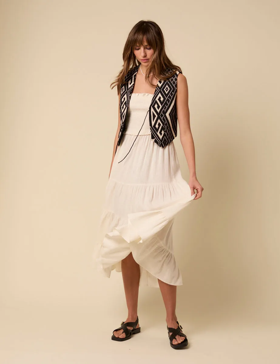 Poppy Delevingne Black Jacquard Mary Waistcoat sold by Nobody's Child product image thumbnail 2