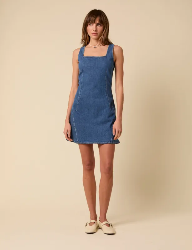 Blue Denim Delta Mini Dress sold by Nobody's Child