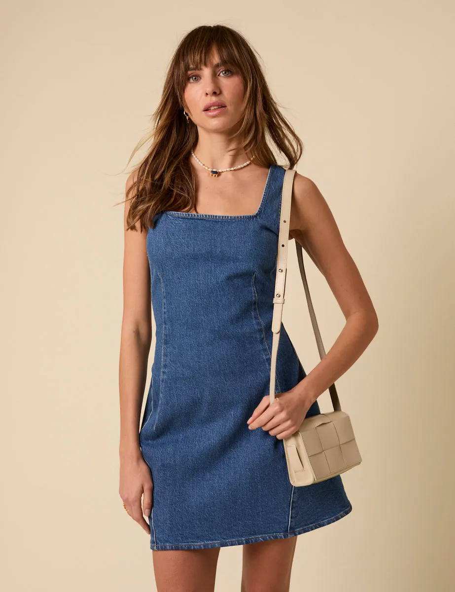 Blue Denim Delta Mini Dress sold by Nobody's Child product image thumbnail 4