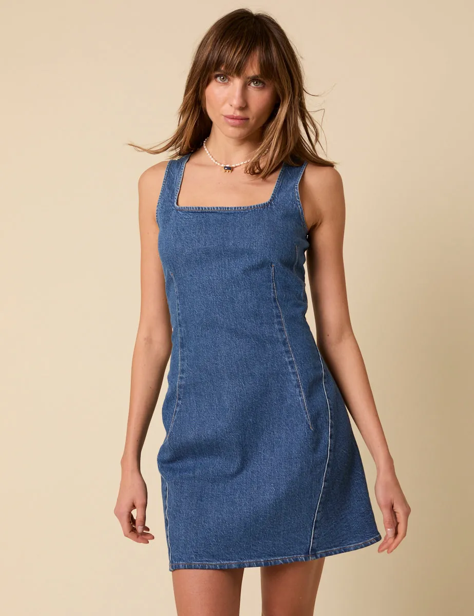 Blue Denim Delta Mini Dress sold by Nobody's Child product image thumbnail 2