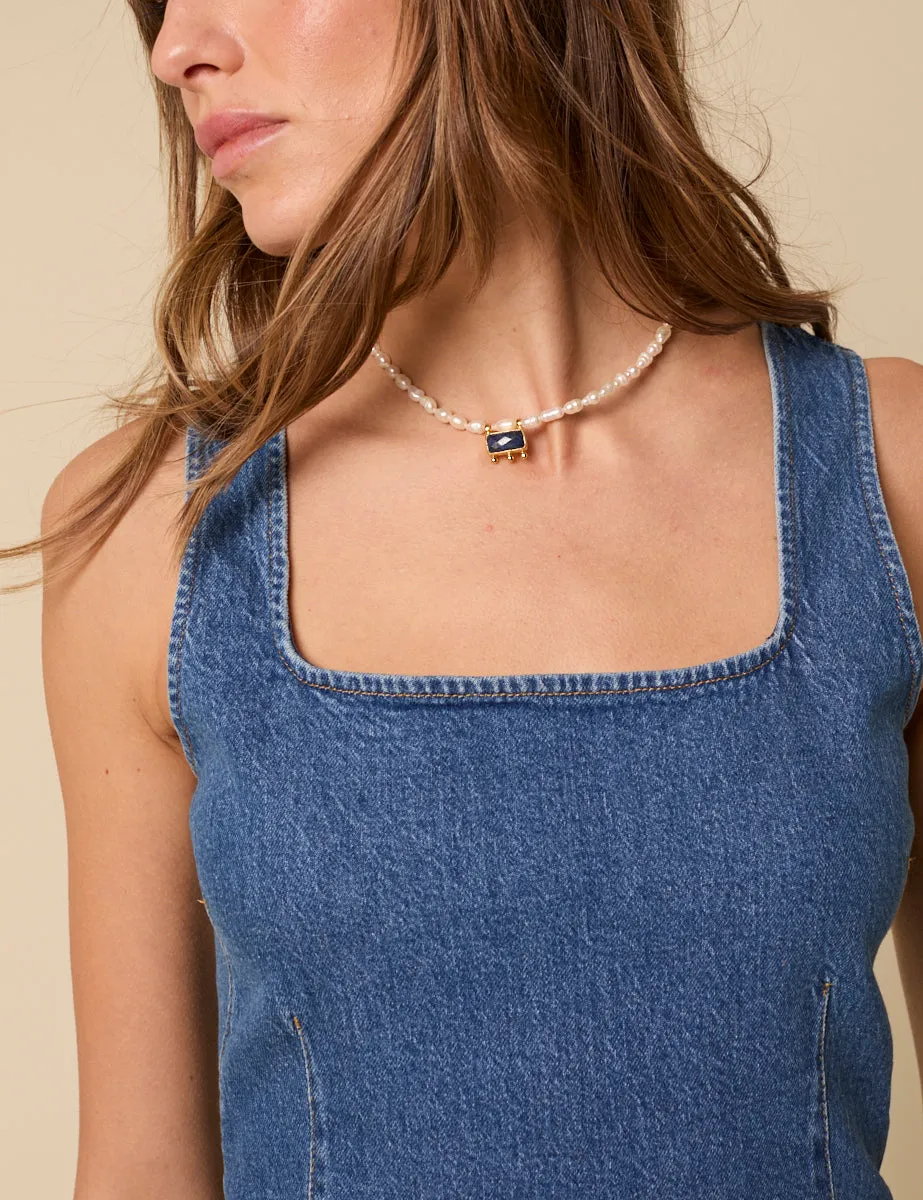 Blue Denim Delta Mini Dress sold by Nobody's Child product image thumbnail 3