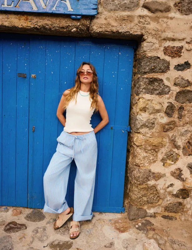Blue Striped Shona Trousers sold by Nobody's Child
