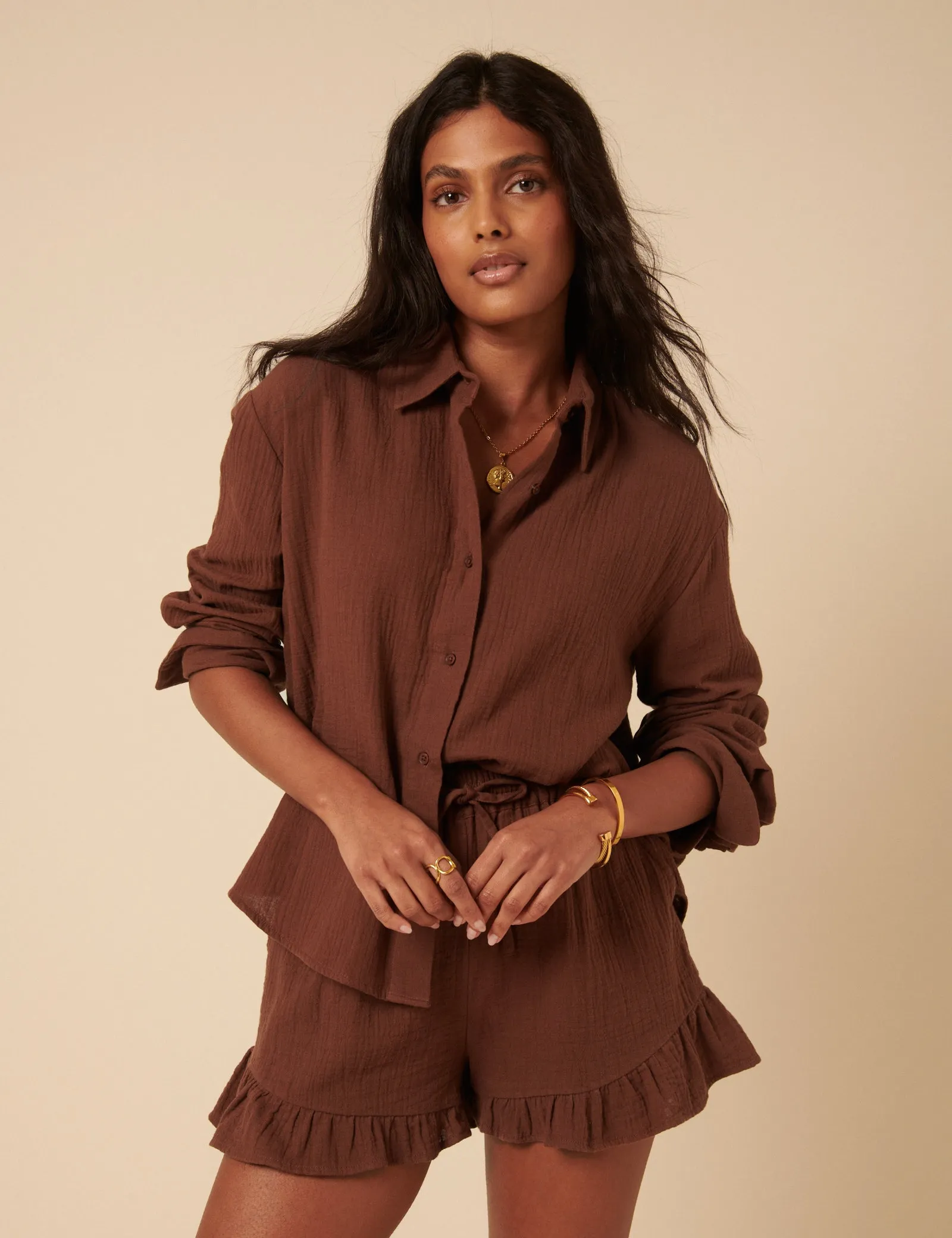 Brown Relaxed Shirt sold by Nobody's Child