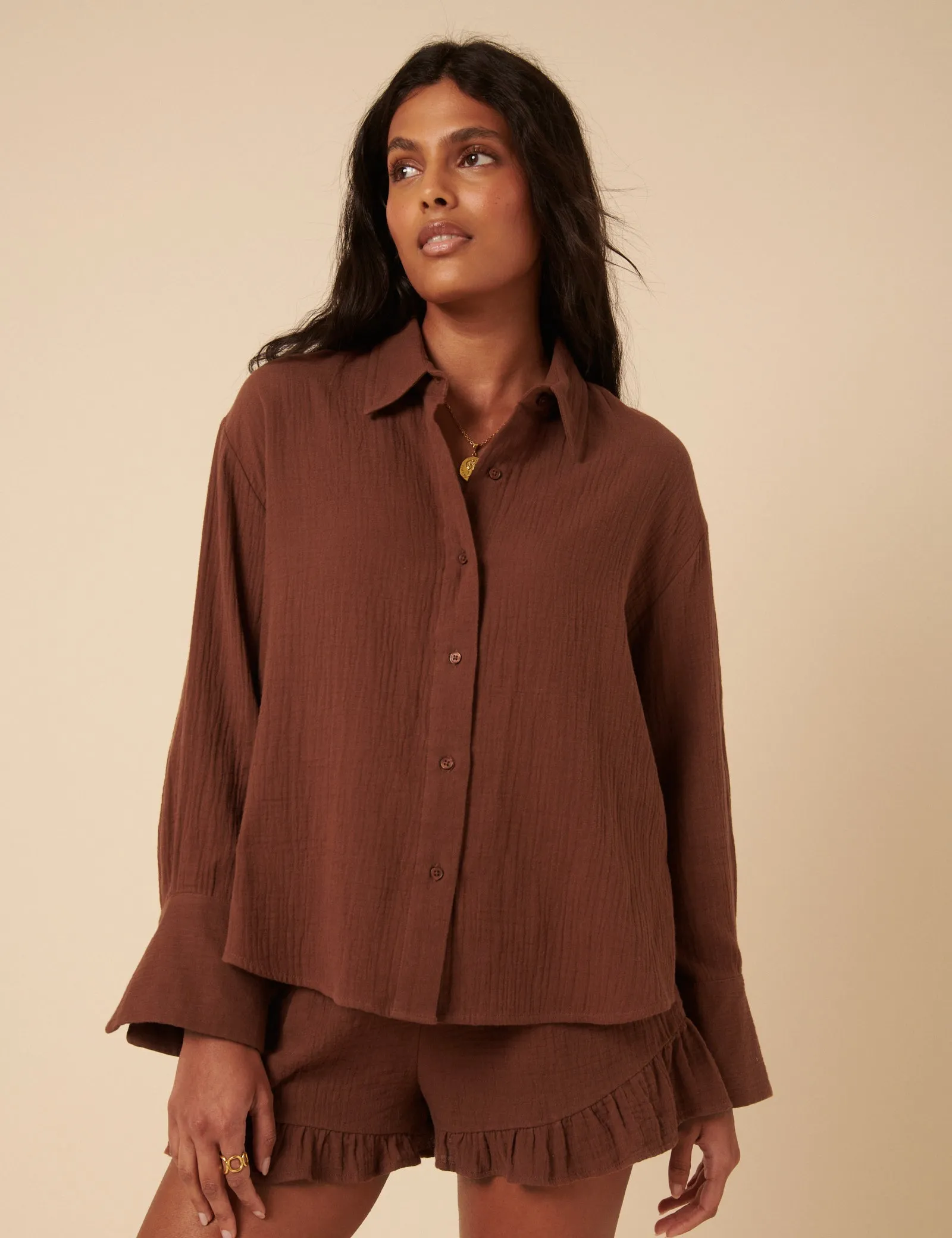 Brown Relaxed Shirt sold by Nobody's Child product image thumbnail 3