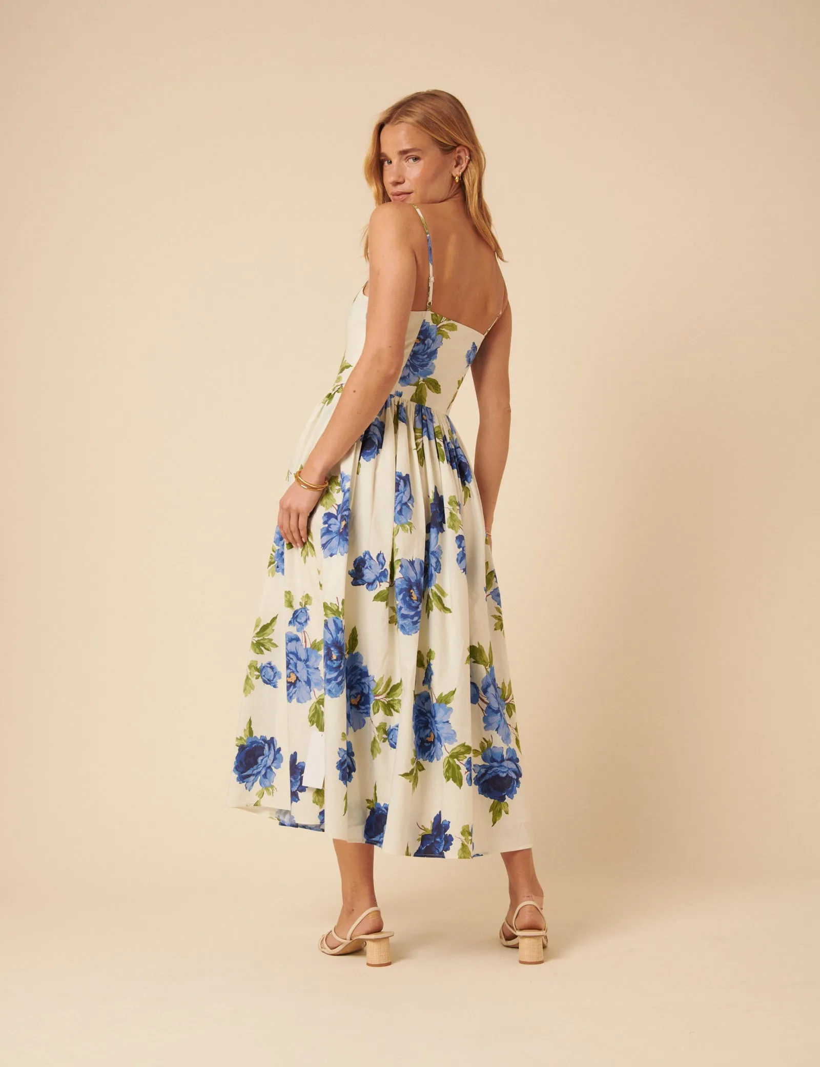 Cream Floral Madeline Midi Dress sold by Nobody's Child product image thumbnail 5