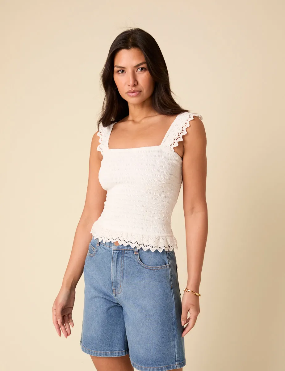 White Shirred Top sold by Nobody's Child product image thumbnail 4